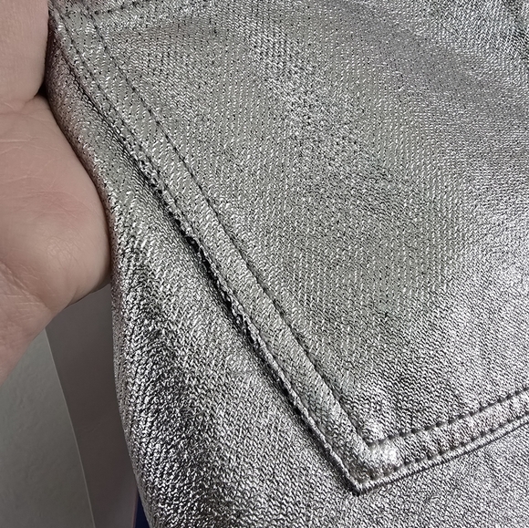 MSGM Coated Metallic Silver Mini Skirt 10 Concert Festival *read* - Picture 15 of 16